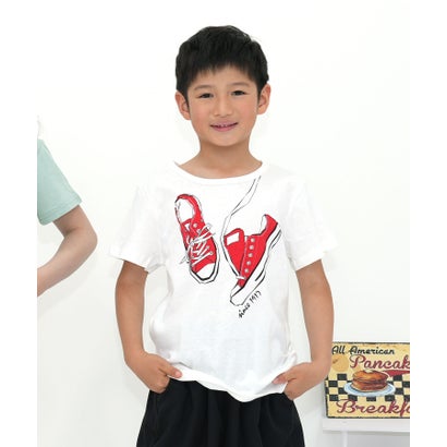 コドモフク ビー 子供服Bee プリントTシャツ (レッドシューズ×白地)