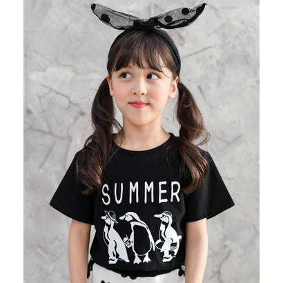 コドモフク ビー 子供服Bee プリントTシャツ （SUMMERペンギン×ブラック地）