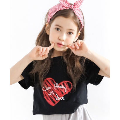コドモフク ビー 子供服Bee プリントTシャツ （ハート×ブラック）
