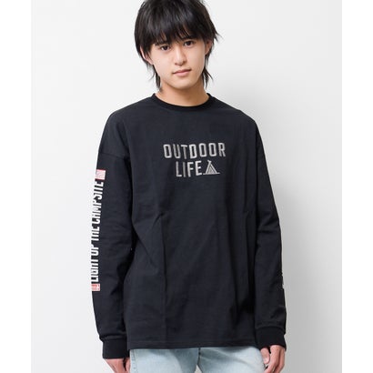 ラット エフェクト RAT EFFECT RATOUTDOORLIFEロングTシャツ （ブラック）
