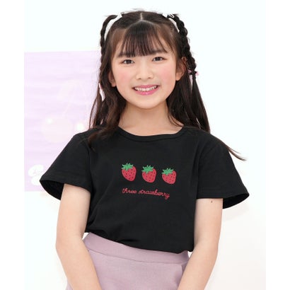 コドモフク ビー 子供服Bee プリントTシャツ （ストロベリー×ブラック）