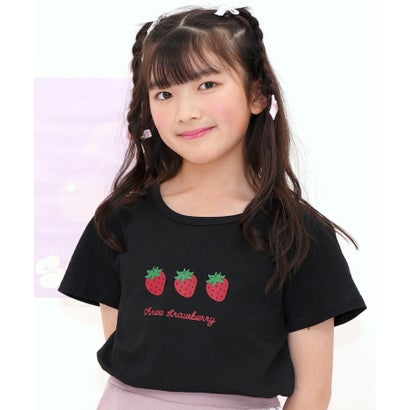 コドモフク ビー 子供服Bee プリントTシャツ （ストロベリー×ブラック）