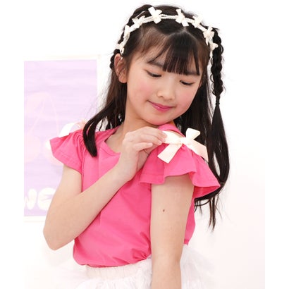 コドモフク ビー 子供服Bee オフショルダーリボントップス （チェリーピンク）