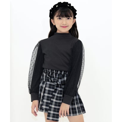 コドモフク ビー 子供服Bee チュール袖トップス （スモーキーブラック系チュール袖）