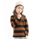 コドモフク ビー 子供服Bee ボーダートップス (ブラウン×ネイビー)