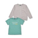 ベベ BeBe ジップカーディガン+半袖ロゴTシャツボーイズSET(90~150cm) (グレー)