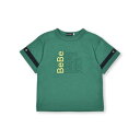 ベベ BeBe エンボス加工ロゴ天竺BIG半袖Tシャツ(90~160cm) (グリーン)(4)