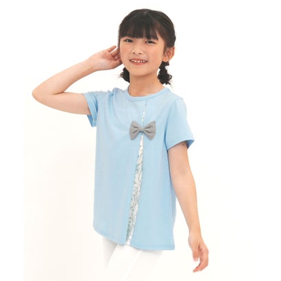 コドモフク ビー 子供服Bee 切り替えリボントップス （ライトブルー）