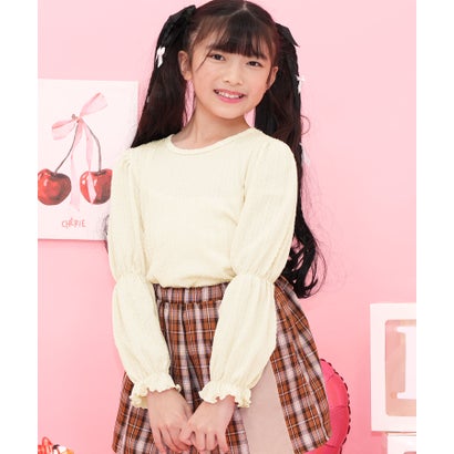 コドモフク ビー 子供服Bee デザイントップス （キャンディー袖×アイボリー）