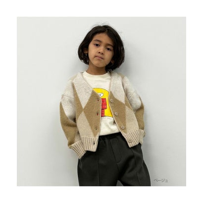 マックハウス Mac-House GOOD CREW グッド クルー アーガイルVネックカーディガン PMHGC221109 (ベージュ)