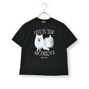 ジディー ZIDDY 【はまちこちゃんねる×ZIDDY】ラテ&ポテTシャツ(130~160cm) (ブラック)
