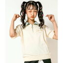 ジディー ZIDDY ハーフジップバックプリントTシャツ(130~160cm) (オフホワイト)