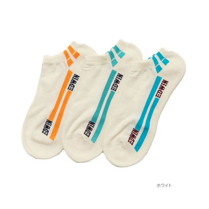 マックハウス Mac-House EDWIN エドウィン アンクルソックス 3足組 サイドライン柄 EWT005 （ホワイト）