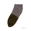マックハウス Mac-House NAVY ネイビー 温℃ ショート丈ルームソックス 78F65400 (カーキ×グレー)(4)