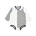 スラップ スリップ ベビー SLAP SLIP BABY 刺しゅう襟付き無地ボーダー柄切替ボディミニベビー(70~80cm) (ブラック系)