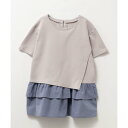 マックハウス Mac-House NAVY ネイビー ポンチ素材 フェイクレイヤードチュニック KMH241019 (グレー)(4)