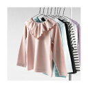 ブランシェス branshes 【WEB限定/DRC/やわらか天竺】前後2WAYフリル襟長袖Tシャツ (ピンク)