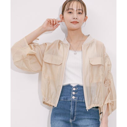 ジャイロ JAYRO 袖シャーリングショートブルゾン (シロ)