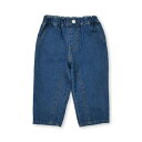 スラップ スリップ SLAP SLIP らくのび【お揃い】無地総柄ストレッチデニム7分丈パンツ(80~130cm) (ネイビー(無地))