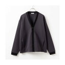 マックハウス Mac-House URBAN COLLECTION アーバンコレクション ポンチ素材 エアースムージー配色カーディガン 6791502 (チャコール)