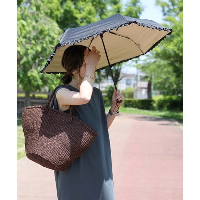 アレッタ ヴィータ Aletta vita UVカットフリル折りたたみ傘 (ブラック)