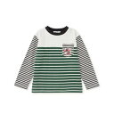 スラップ スリップ SLAP SLIP 胸ポケット消防車モチーフ無地ボーダー柄切り替えTシャツ(80~130cm) (グリーン系)