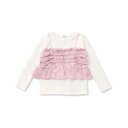 スラップ スリップ SLAP SLIP ふわふわチュールチュニックドッキングTシャツ(90~140cm) (ホワイト)