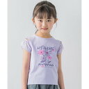 ベベ BeBe 肩開き2wayデザインTシャツ(90~150cm) (パープル)