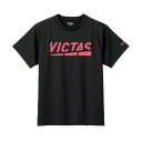 ヴィクタス VICTAS VICTAS ヴィクタス 卓球 プレイ ロゴ ティー PLAY LOGO TEE プラクティスシャツ Tシャ (ブラック/ピンク)(4)