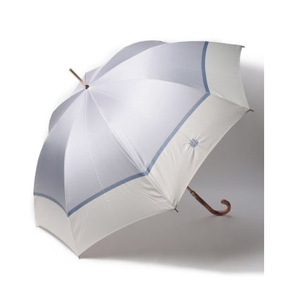 アクアスキュータム Aquascutum アクアスキュータム 雨傘 ジャガード バイカラー柄 長傘 (ライトグレー)