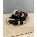 ユグランス JUGLANS 牛革 WESTERN BELT ウエスタンナローレザーベルト / メンズ プレゼント ギフト (ブラウン)