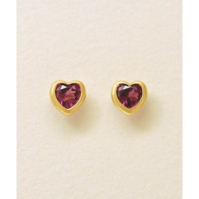 テイクアップ TAKE-UP [セカンドピアス] K18ロードライトガーネットハートカットピアス(YG) （イエローゴールド）