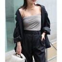 ボンジュールサガン BONJOUR SAGAN カップ付きバックオープンキャミ (GRAY-BEIGE)