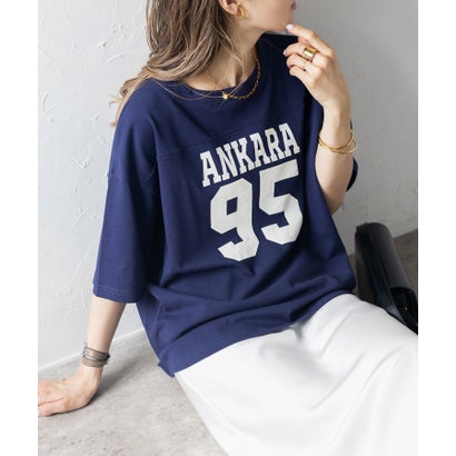 ボンジュールサガン BONJOUR SAGAN 切替ステッチナンバリングTシャツ (NAVY)