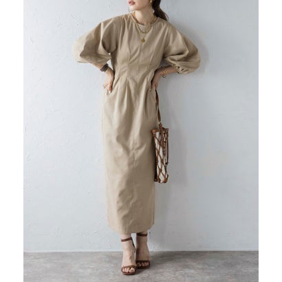 ボンジュールサガン BONJOUR SAGAN バックリボン配色ステッチワンピース (BEIGE) ボンジュールサガン BONJOUR SAGAN バックリボン配色ステッチワンピース (BEIGE)