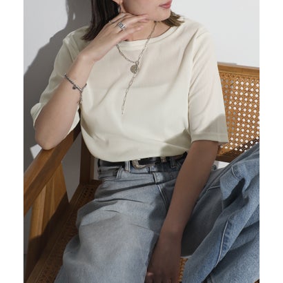 ボンジュールサガン BONJOUR SAGAN ハーフスリーブベロアT （IVORY）のサムネイル