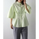 ボンジュールサガン BONJOUR SAGAN リラクシーノーカラーウエストタックシャツ (LIGHT-GREEN)(4)