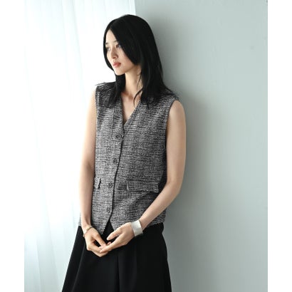 スタイルデリ STYLE DELI 【BLK001】カットライトツイードベスト （ブラック）のサムネイル