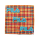 フィラ FILA チェック柄 タオルハンカチ (レッド)(4)