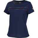 フィラ FILA 【テニス】無地 レインボーライン クルーネックシャツ レディース (ネイビー)(4)