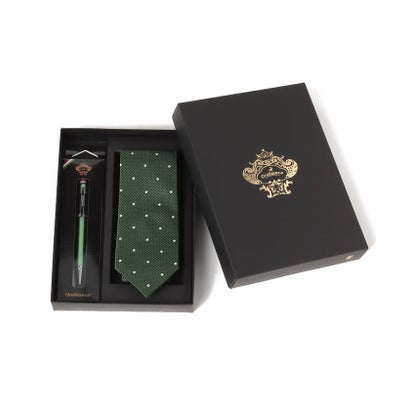 オロビアンコ ネクタイ オロビアンコ Orobianco ネクタイ＆ボールペンBOXセット ストライプ （DARKGREEN）