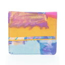 アイアイズ I Eye's abstractII 二つ折り財布 (パープル)
