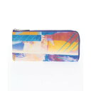アイアイズ I Eye's abstractII 薄マチLファスナー長財布 (パープル)