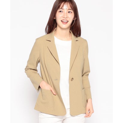 ミス ジェイ MISS J サッカーストライプ テーラードジャケット （ベージュ）
