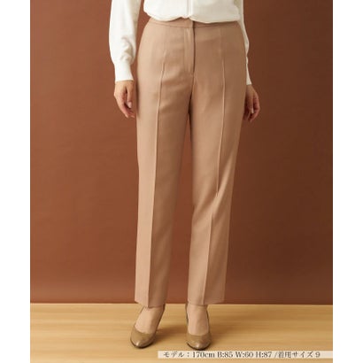 レリアン Leilian サキソニーセンタープレスパンツ （ライトブラウン）