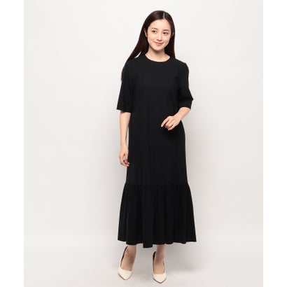 レリアン Leilian リボンベルトワンピース (ブラック)