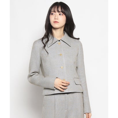 レリアン Leilian 【セットアップ対応商品】麻混ジャケット (ブルー )