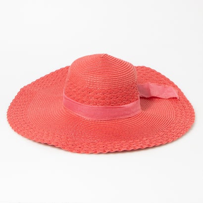 スタイルブロック STYLEBLOCK リボン付きつば広ストローハット （スイカレッド）