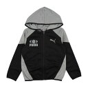 プーマ PUMA ジュニア 長袖ジャージジャケット ACTIVE SPORTS ポリ フルジップフーデッドジャケット_ 684016 (プーマ ブラック)