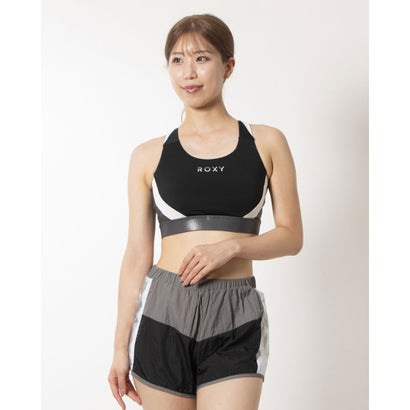 ロキシー ROXY レディース フィットネス スポーツブラ JUMP HIGH METALLIC BRA RBR244506 （ブラック）